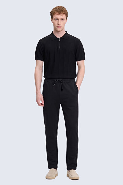 Hatemoğlu Black Regular Fit Side Pocket Cotton Sweatpants