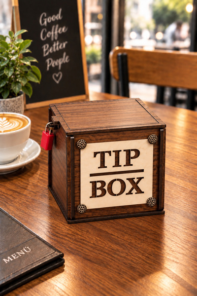 Genel Markalar Ahşap Bahşiş Kutusu Kilitli Tip Box | Anahtarlı Bahşiş Kumbara...