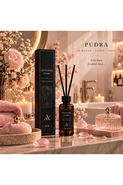 MYSTERE D'ARC Premium Pudra Oda Kokusu Bambu Çubuklu | Siyah Şişe 100 ML |