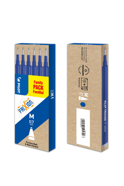 Pilot Rezervă de pix roller Frixion albastru 0.7mm, set de 6