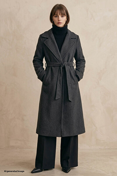 InStyle Henry Double Breasted Collar Stash Coat - Anthracite
