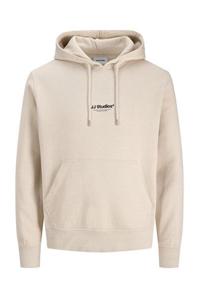 Jack & Jones Μπλούζα φούτερ ανδρική 12278789 "Soho" εκρού Moonbeam
