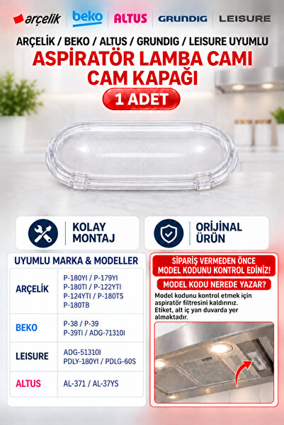 Beko Oem - Aspiratör Lamba Muhafaza Kapağı - 9189204708