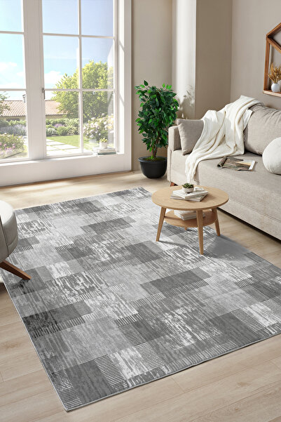 Raschel Carpet Premium Yıkanabilir Leke Tutmaz Modern Oturma Odası Halısı Geo...