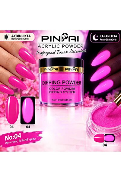 Aka renkli akrilik neon toz tırnak süsleme