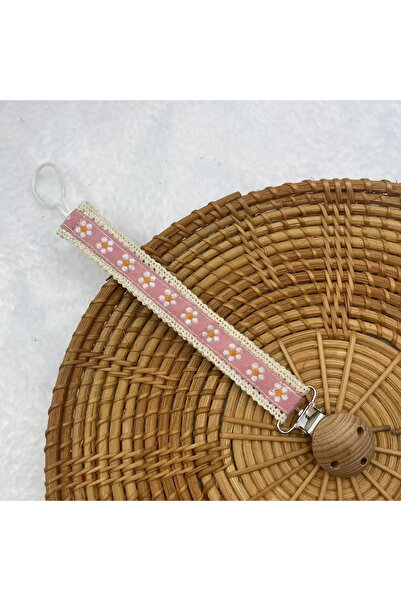 choice2 daisy pink Wooden Baby Pacifier Chain Cute Flower Print Dummy Nipple ...
