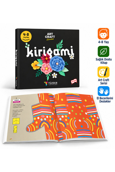 TÜZDER Yayınları KIRIGAMI 4-8 Yaş | Art Craft-El Becerileri Serisi