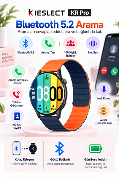 Kieslect Kr Pro Amoled Ekranlı Arama Özellikli Akıllı Saat