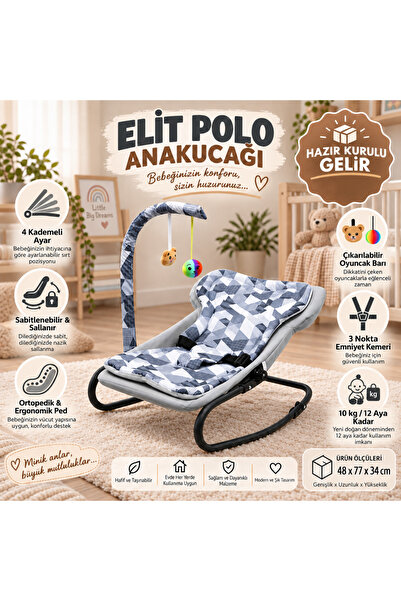 Happy Baby Elit Polo Anakucağı-kademeli-sallanır-sabitlenebilir-oyuncaklı -an...