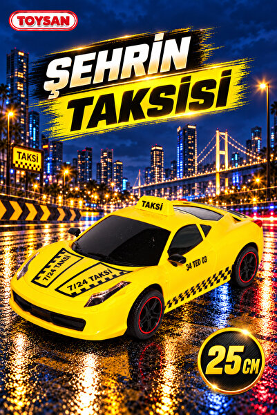 Toysan SARI TAKSİ Sürtmeli SPOR Araba 25 cm 1 ADET
