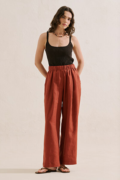 Manuka Linen Wide-Leg Pants Tile