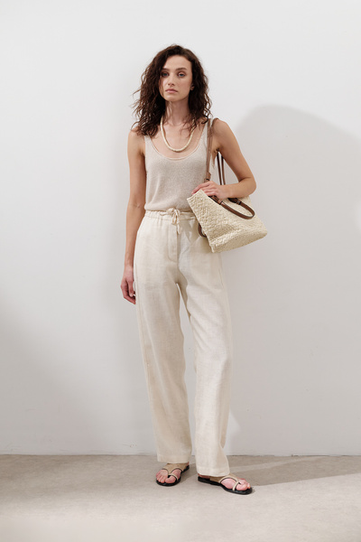 Manuka Linen Barrel Pants Vanilla