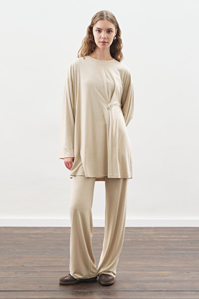 Manuka Knot Design Pants Suit Stone