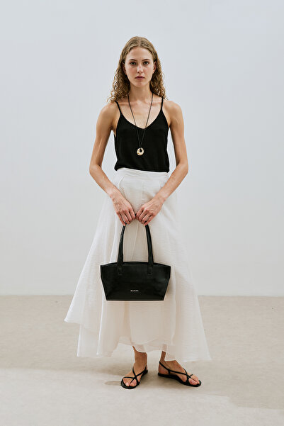 Manuka Folded Ruffle Long Skirt Ecru