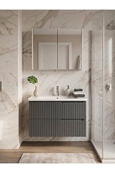 Genel Markalar MEBRAN ANTRASİT BANYO DOLABI