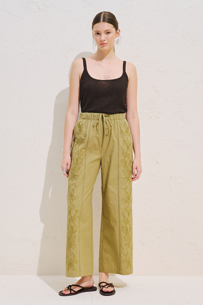 Manuka Embroidered Limited Pants Khaki
