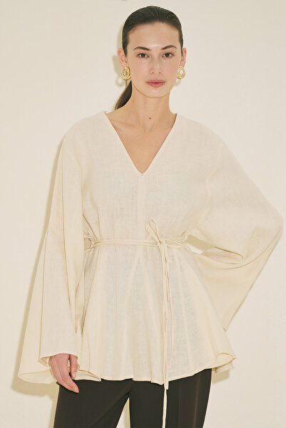 Manuka 100% Linen Volume Tunic Vanilla