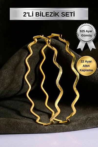 innuendo jewelery 925 Ayar Gümüş Üzeri 22 Ayar Altın Kaplama Zikzak Ajda Bile...