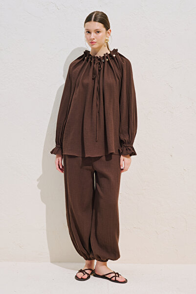 Manuka Muslin Balloon Pants Dusty Brown