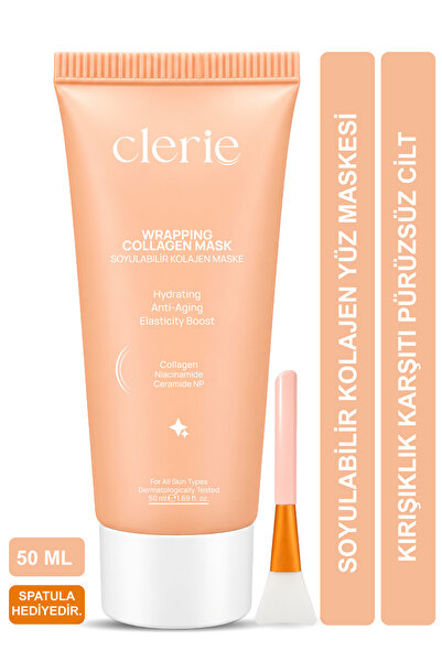 Clerie Cosmetics Kolajen İçerikli Soyulabilir Yüz Maskesi – 1 Saatte Cam Cilt...