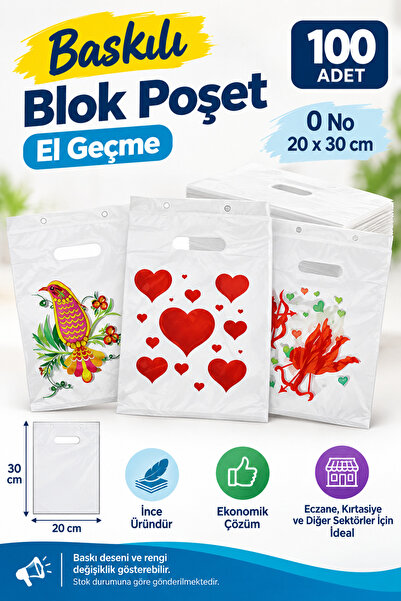 YOK YOK AMBALAJ Desenli Blok Poşet (NO:0) 20x30 Cm 100'lü