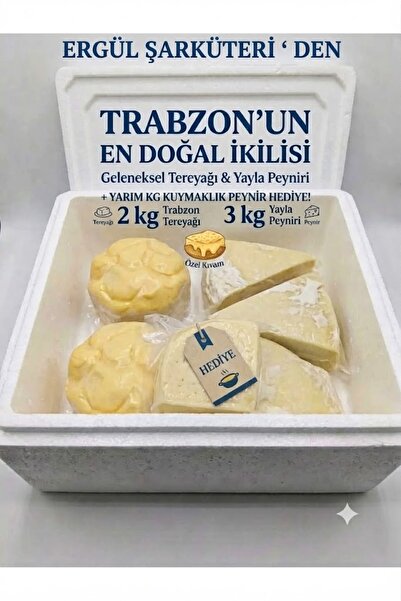 Genel Markalar 2 KG TRABZON TEREYAĞI & 3 KG TRABZON YAYLA PEYNİRİ TOPLAM 5 KG...