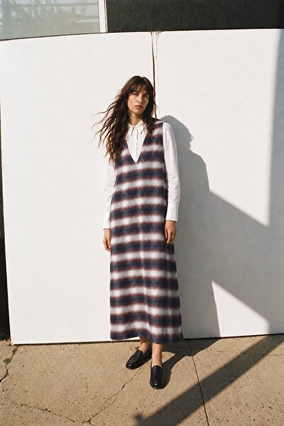 Touché Privé V Yaka Eco-Friendly Plaid Jacket