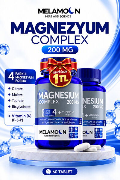 Melamoon Magnezyum Kompleks Ve Vitamin B6 (p-5-p) (bisglisinat,malat,taurat,s...