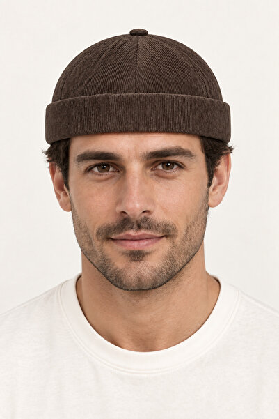 CosmoOutlet Unisex Thin Corduroy Docker Hat with Velcro Adjustable Brimless Beanie