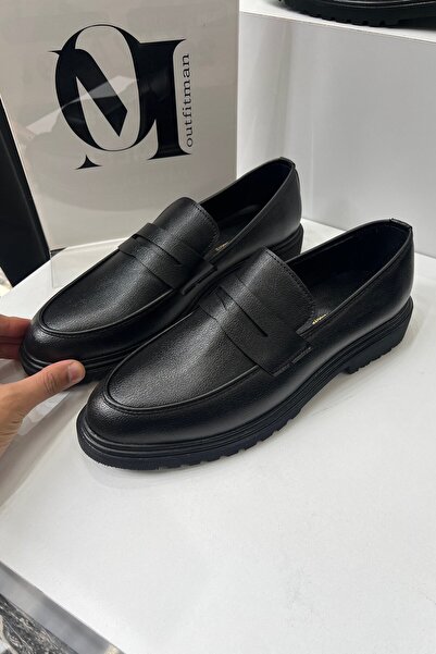 OUTFİT MAN Moccasin Shoes Black