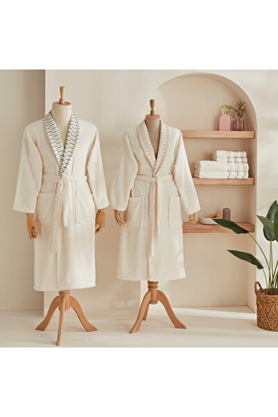 BOZBEYLER Dena 100% Cotton Family Bathroom Set Offwhite