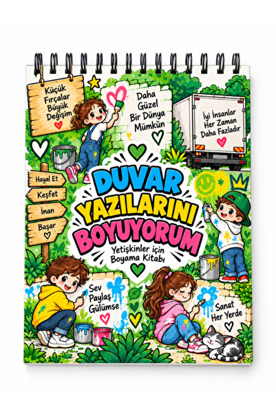 Pembe Yayınevi Mandala Boyama Kitabı - Yetişkinler İçin Boyama Sayfaları - Duvar Yazıları