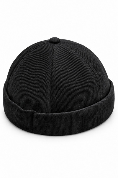 CosmoOutlet Unisex Thin Corduroy Docker Hat with Velcro Adjustable Brimless B...