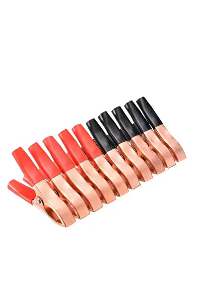 Choice R and B 10pcs 30A Crocodile Spring Clamp Red & Black Car Battery Clip ...