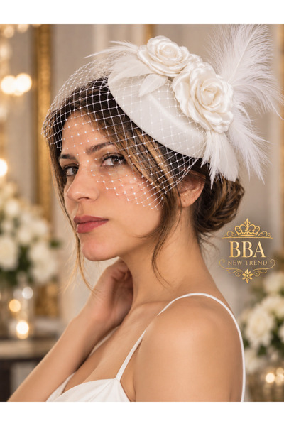 bbays new trend Vintage Vualet Gelin Şapkası Nikah Şapkası Fascinator Kadın S...