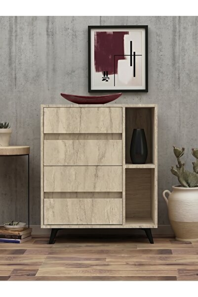 Mymob Tsela Şifonyer Traverten Renk 70 Cm