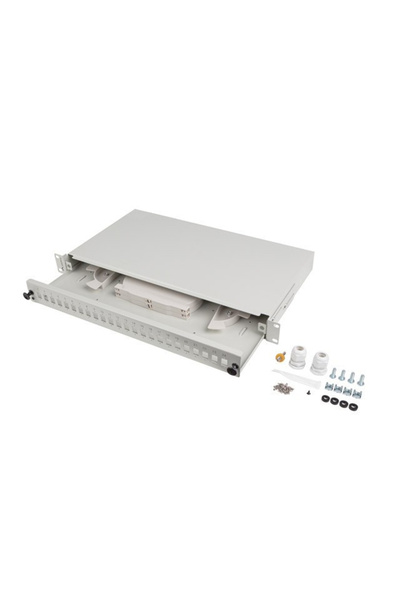 Lanberg Panou patch fibră optică rack 19" 1U 24x SC, FOP1-24SS-LDS