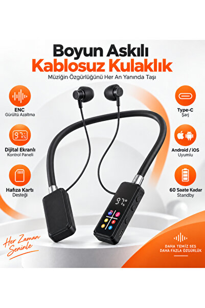 Hil Tech Eminönü Toptan Elektronik Boyun Askılı Kablosuz Bluetooth Kulaklık D...