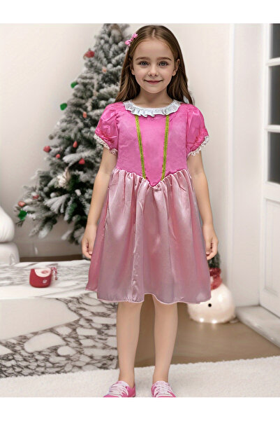 Take Two By Styli Girls Magenta A-Line Knee-Length Dress