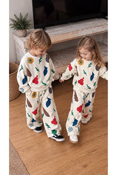elzo collection Unisex Fruit and Figure Patterned Sweatshirt and Tracksuit 3-...