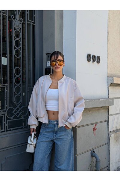 Ekim Store Saten Bomber Oversize Ceket
