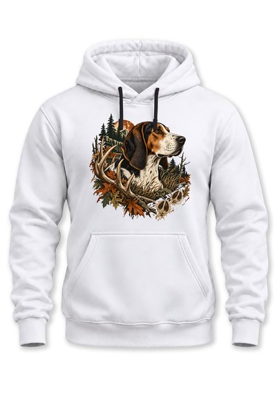 The Baski Hanorac unisex cu glugă cu tematică câine de vânătoare și cerb – Ha...