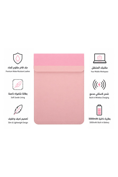 LAVN Luxury original soft leather laptop bag wireless charger without battery...