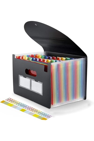 GENERAL Expanding File Folder, 24 Pockets Accordion File Organizer,Portable M...
