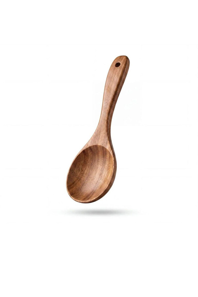 BEYNİS LİFE Ağacın İkinci Yaşamı Natural Wooden Serving Spoon - Large Wooden Spoon - Salad Rice Scoop - Heat Resistant Bamboo Spoon
