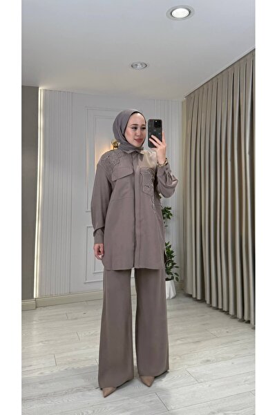 Jupe Kadın Modal Kumaş Aksesuarlı İkili Takım 8675