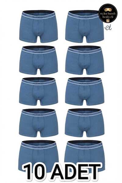 Tutku Men's 10-Pack Aviator Blue Cotton Lycra Sports Boxers - Custom Made wit...