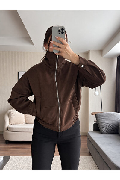 Ekim Store Zippered Suede Jacket with Pockets