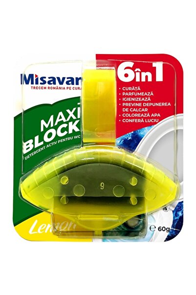 Misavan Odorizant pentru toaletă, Maxi Block 6in1, Lămâie
