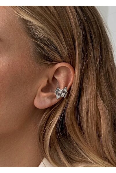 KİLİGİSTANBUL 3 SIRA TAŞLI EARCUFF, KIKIRDAK KÜPESİ (DELİKSİZ KULLANIM)